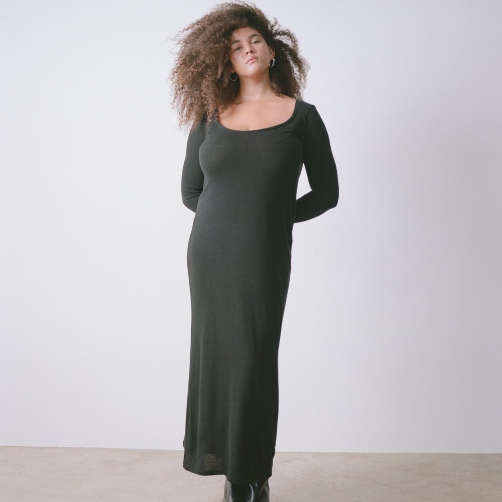 Claudia Silk Noil Jersey Dress